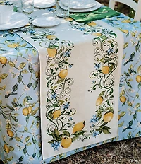 VIETRI Tavola Lemons with White Flower Tablecloth