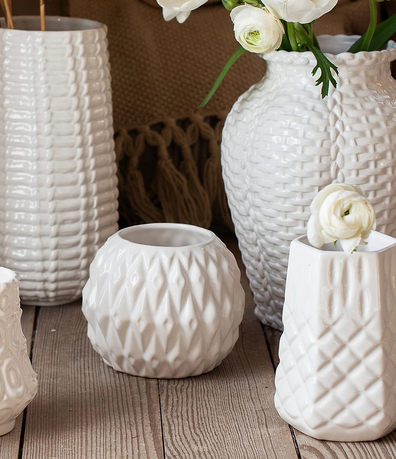 VIETRI Tessere Basketweave Medium Vase