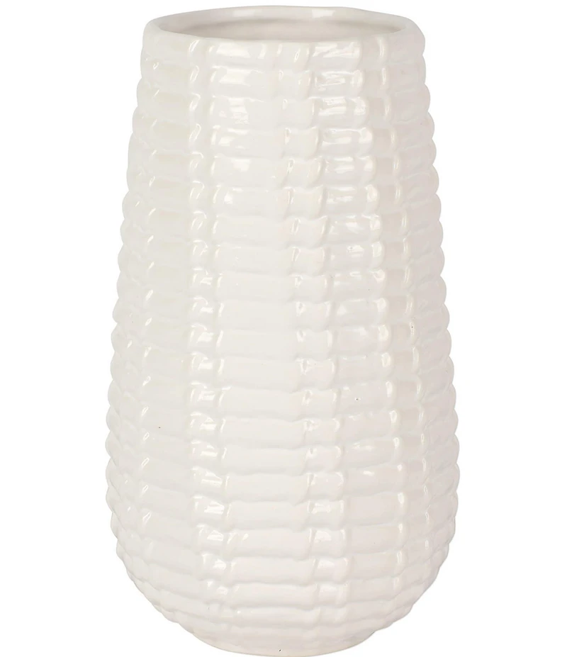 VIETRI Tessere Basketweave Tall Vase
