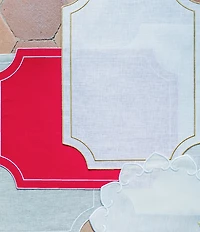 VIETRI Tessuti Ivory Round Placemats with White Stitching, Set of 4