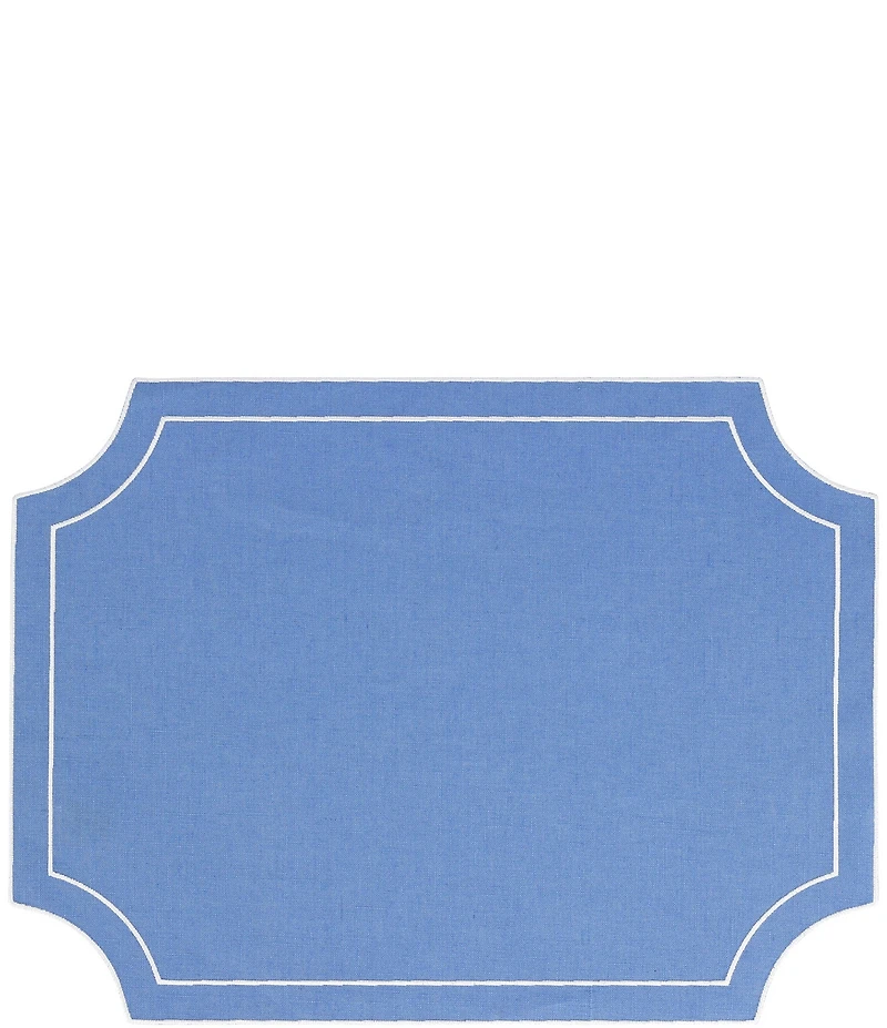 VIETRI Tessuti Rectangular Placemats with White Stitching - Set of 4