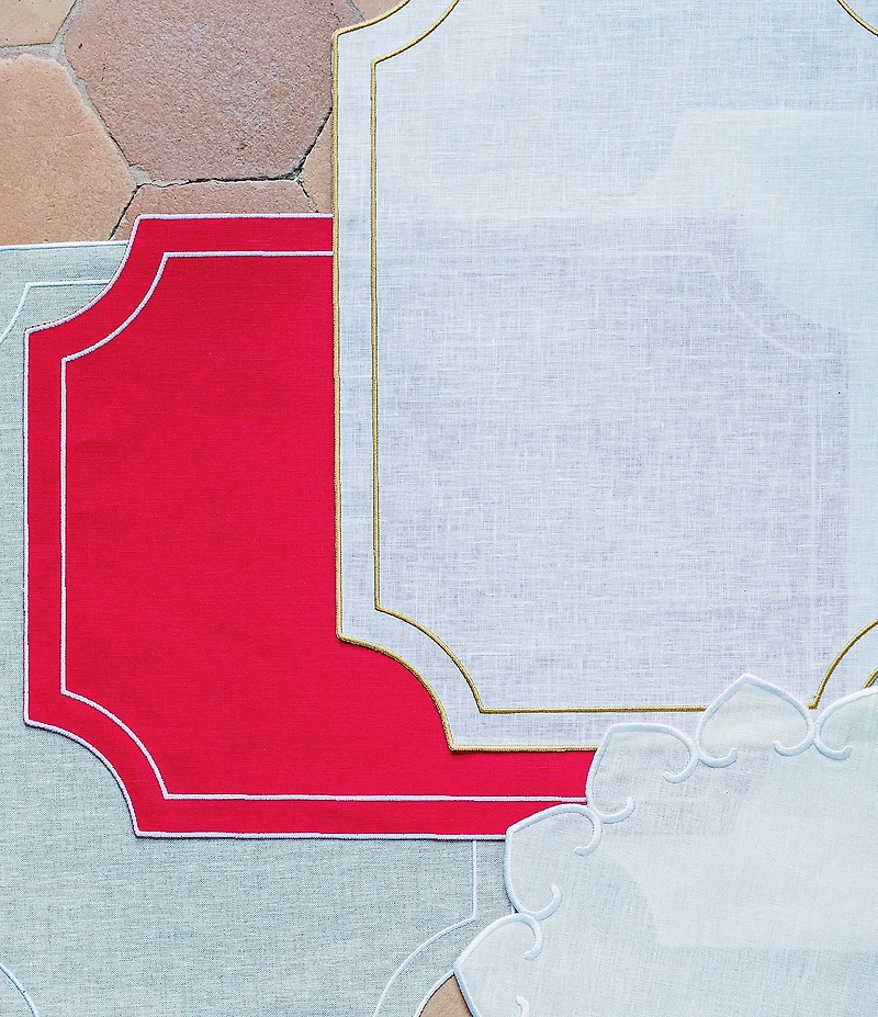 VIETRI Tessuti Rectangular Placemats with White Stitching, Set of 4