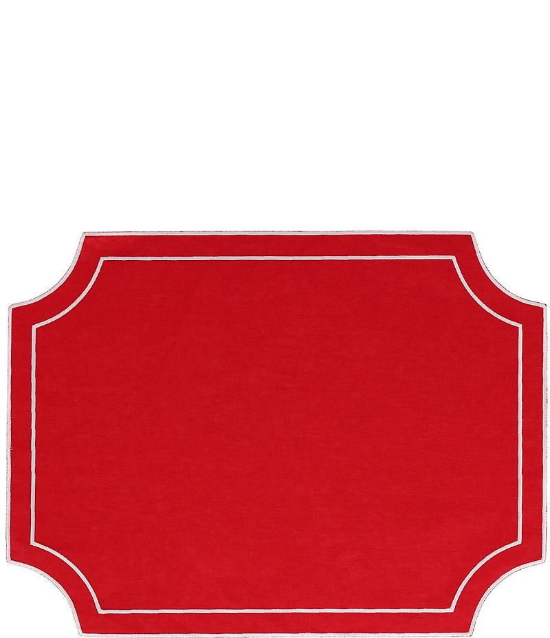 VIETRI Tessuti Rectangular Placemats with White Stitching, Set of 4