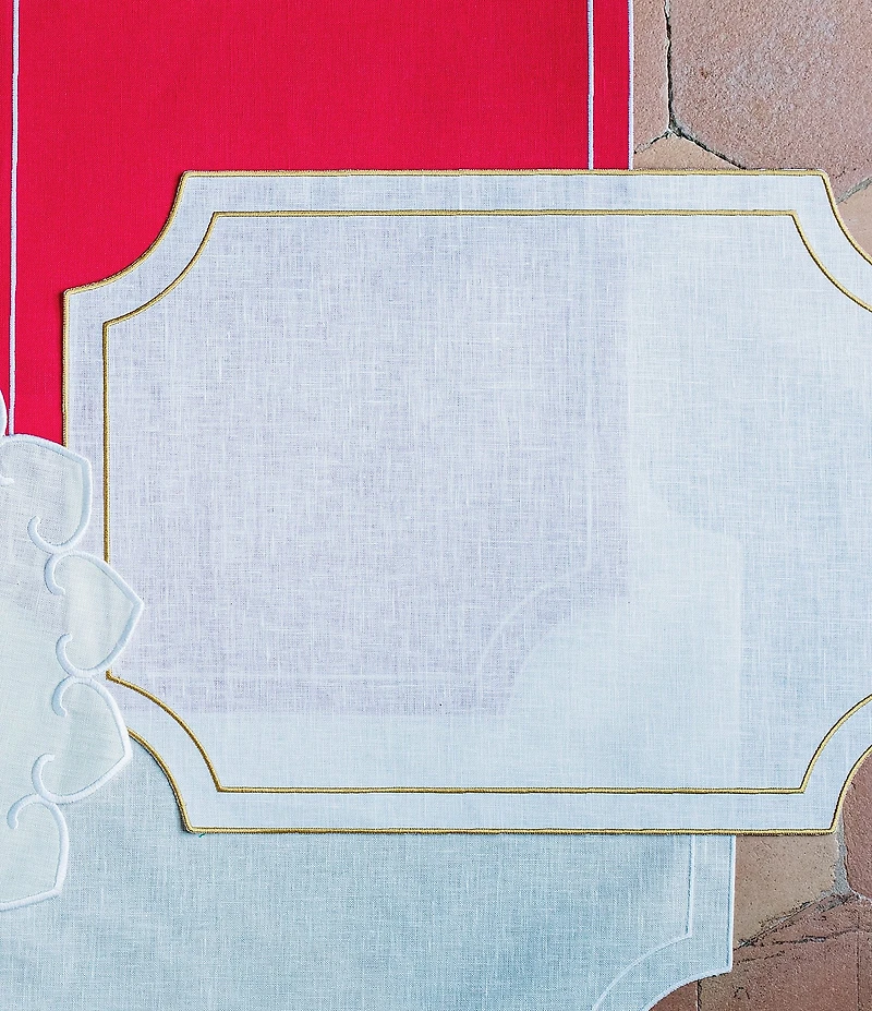 VIETRI Tessuti Rectangular Placemats with White Stitching, Set of 4
