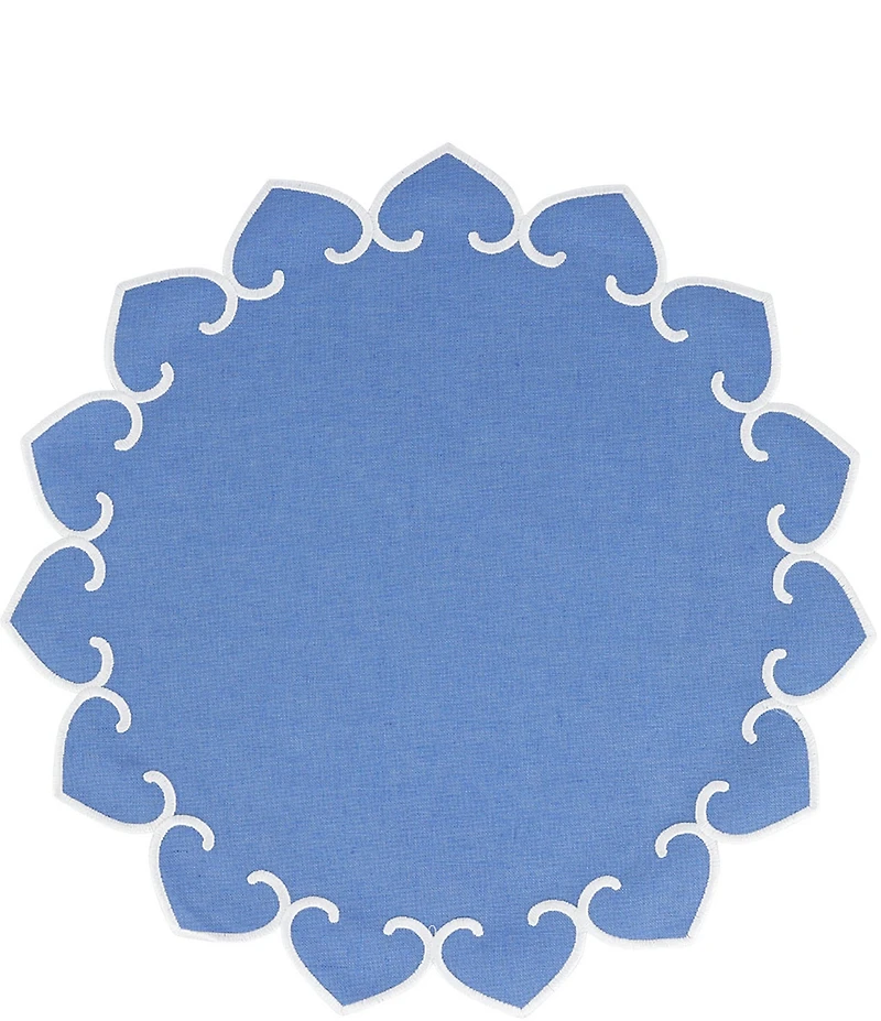VIETRI Tessuti Round Placemats with White Stitching - Set of 4