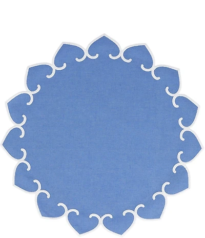VIETRI Tessuti Round Placemats with White Stitching - Set of 4