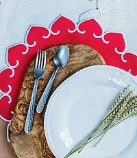 VIETRI Tessuti Round Placemats with Stitching, Set of 4