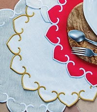 VIETRI Tessuti Round Placemats with Stitching, Set of 4