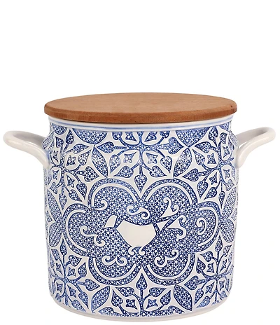 VIETRI Uccello Blue Biscotti Canister