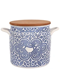 VIETRI Uccello Blue Biscotti Canister