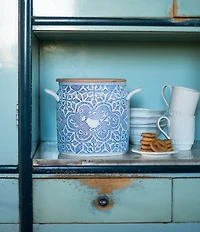 VIETRI Uccello Blue Biscotti Canister