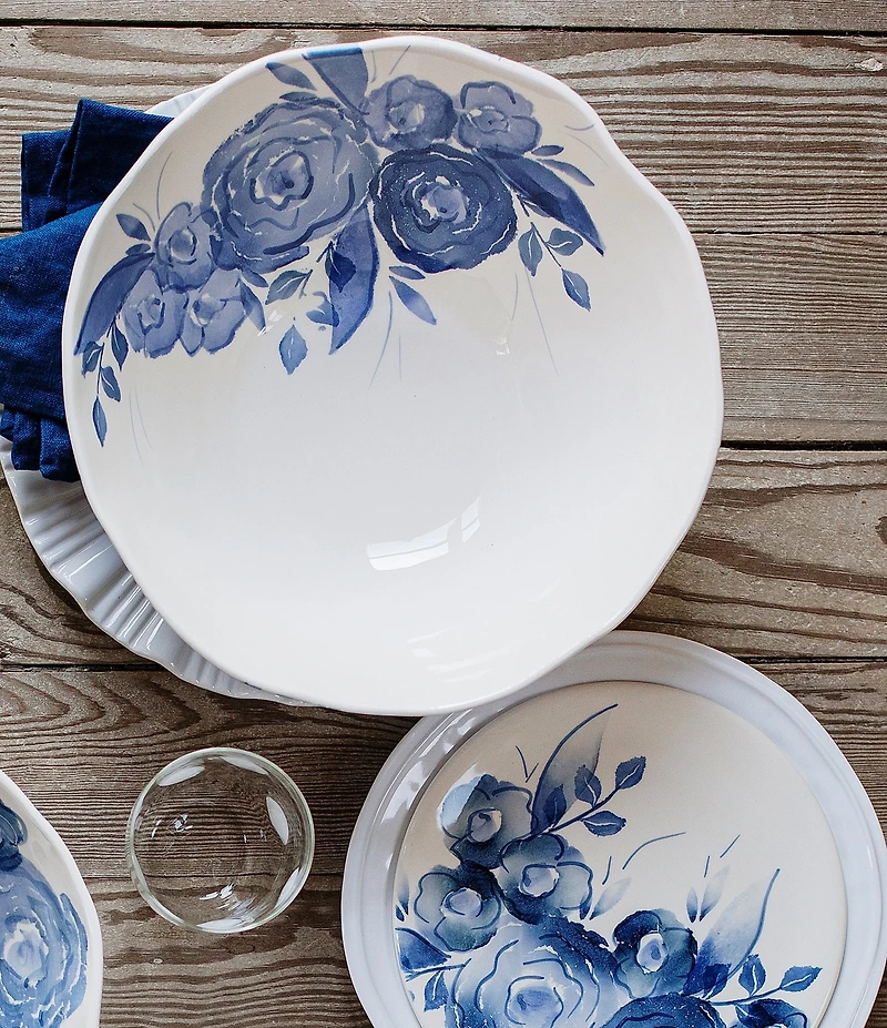 VIETRI Viva by VIETRI Blue Camella Salad Plate