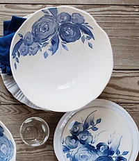 VIETRI Viva by VIETRI Blue Camella Salad Plate