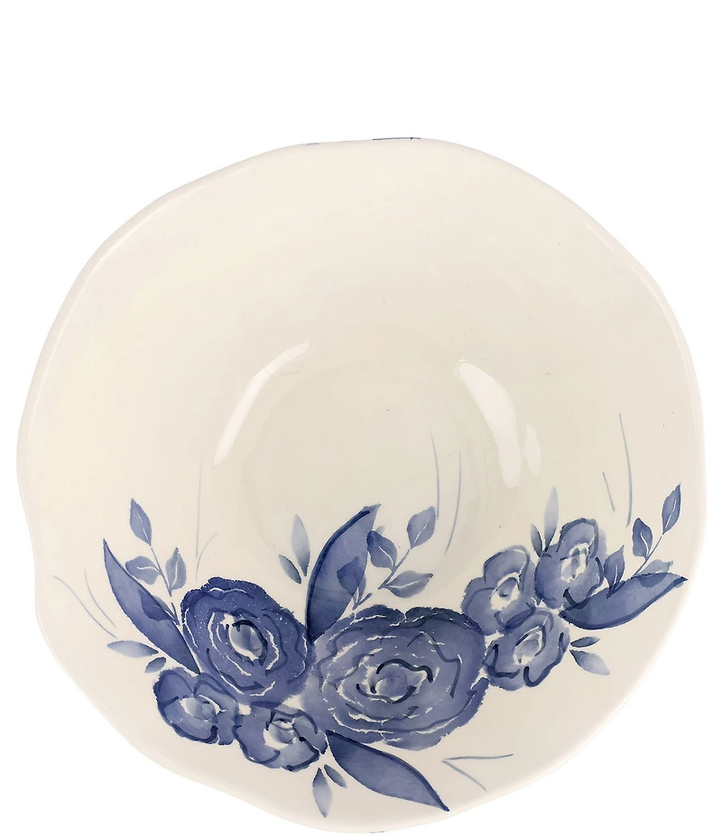 VIETRI Viva by VIETRI Blue Camellia Deep Serving Bowl