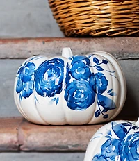 VIETRI Viva by VIETRI Blue Camellia Figural Pumpkin