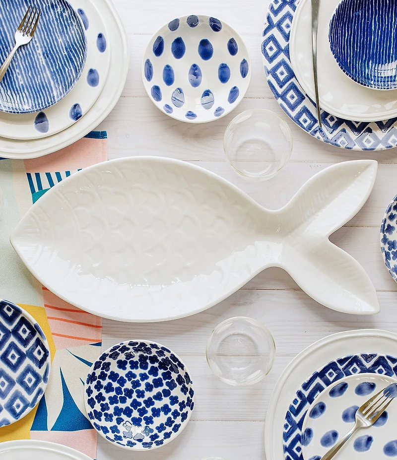 VIETRI Viva by VIETRI Santorini Large Figural Fish Platter