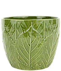 VIETRI Viva Garden Embossed Leaves Cachepot