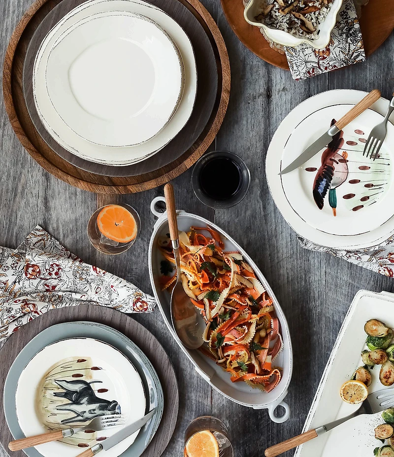 VIETRI Festive Fall Collection Wildlife Hunting Dog Salad Plate