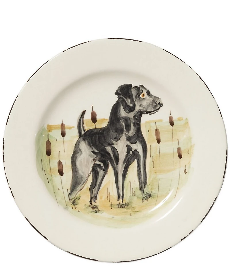 VIETRI Festive Fall Collection Wildlife Hunting Dog Salad Plate
