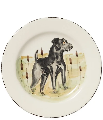 VIETRI Festive Fall Collection Wildlife Hunting Dog Salad Plate