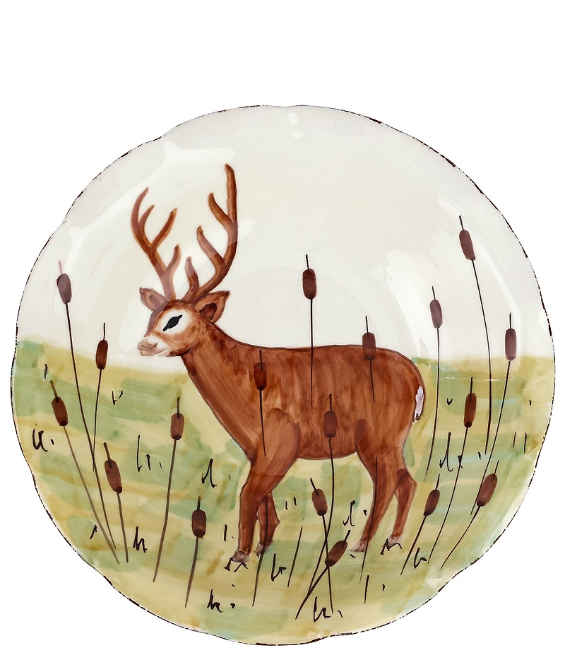 VIETRI Wildlife Collection Footed Deer Pedestal Fruit Bowl