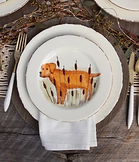 VIETRI Festive Fall Collection Wildlife Hunting Dog Salad Plate