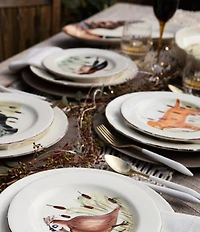 VIETRI Festive Fall Collection Wildlife Hunting Dog Salad Plate