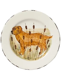 VIETRI Festive Fall Collection Wildlife Hunting Dog Salad Plate