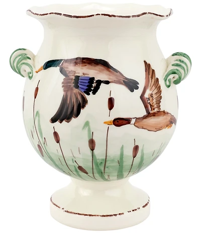 VIETRI Wildlife Mallard Handled Cachepot