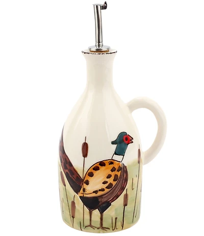 VIETRI Wildlife Pheasant Handled Olive Oil Bottle