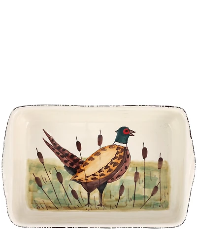 VIETRI Wildlife Pheasant Rectangular Baker