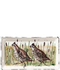 VIETRI Festive Fall Collection Wildlife Quail Rectangular Platter