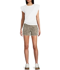 Vigoss High Rise Cheetah Print Cutoff Shorts