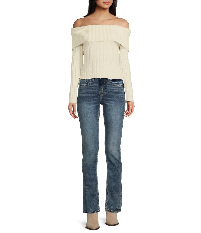 Vigoss Marley Mid Rise Skinny Fit Straight Leg Jeans