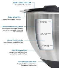 Viking 10-Piece Stainless Steel Mixing Bowl Set with Lids