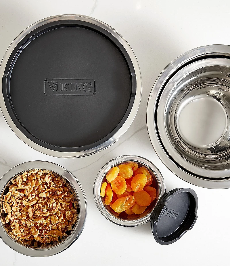 Viking 10-Piece Stainless Steel Mixing Bowl Set with Lids