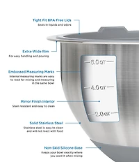 Viking 10-Piece Stainless Steel Mixing Bowl Set with Lids