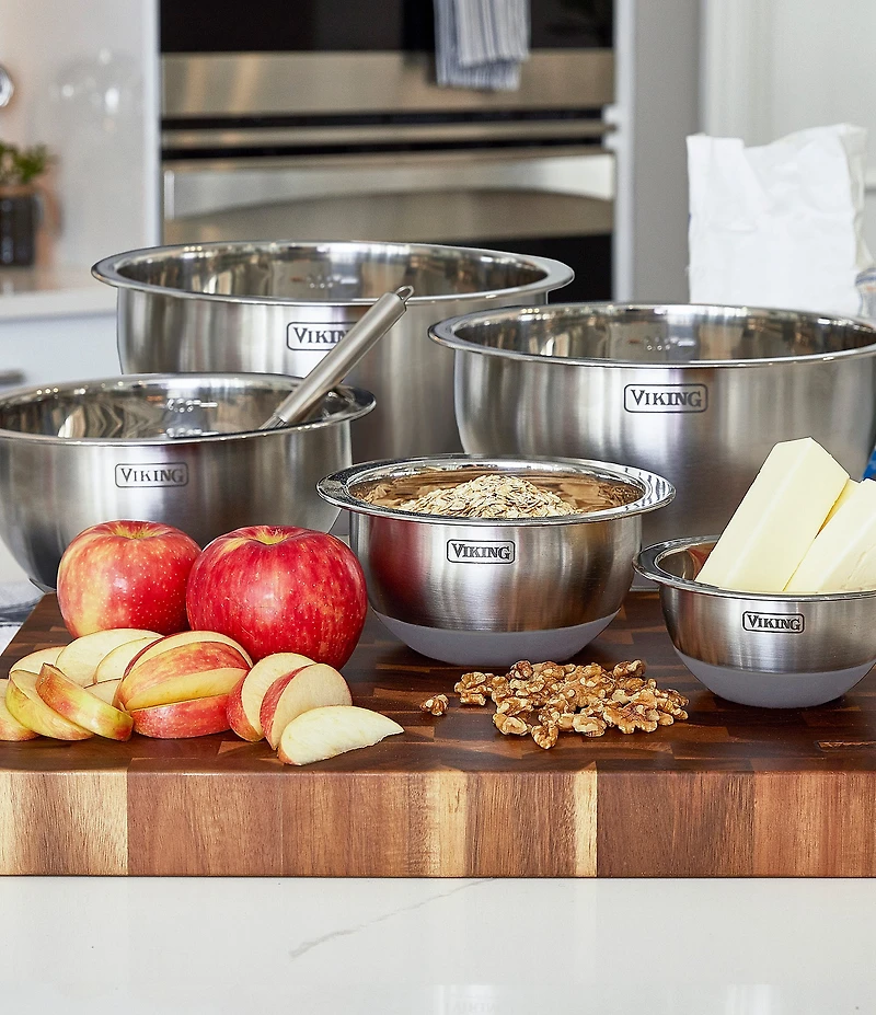 Viking 10-Piece Stainless Steel Mixing Bowl Set with Lids