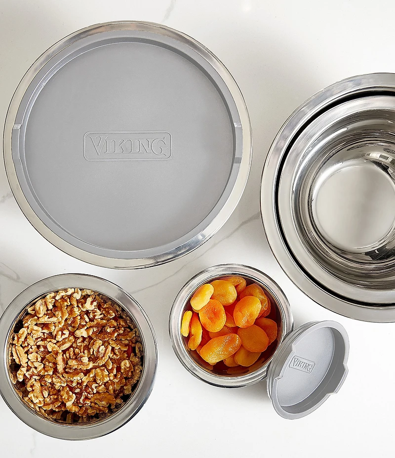 Viking 10-Piece Stainless Steel Mixing Bowl Set with Lids