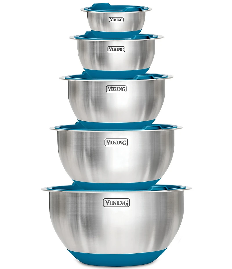 Viking 10-Piece Stainless Steel Mixing Bowl Set with Lids