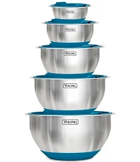 Viking 10-Piece Stainless Steel Mixing Bowl Set with Lids