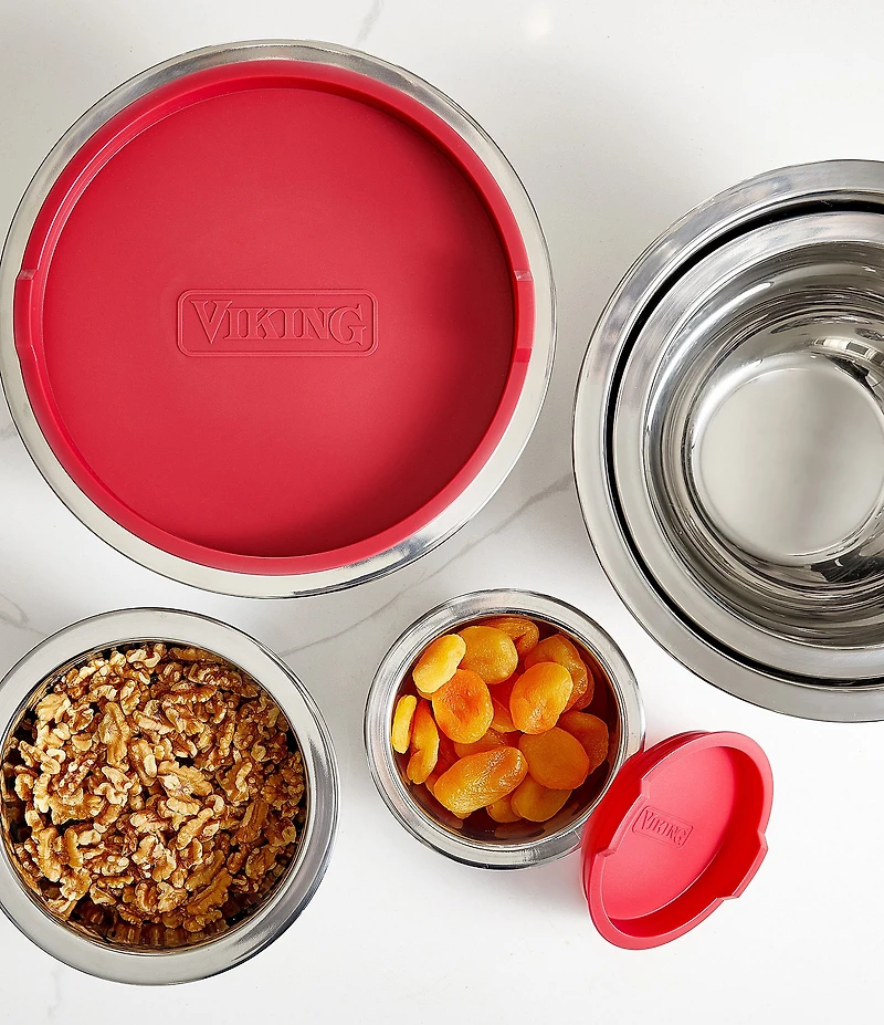 Viking 10-Piece Stainless Steel Mixing Bowl Set with Lids