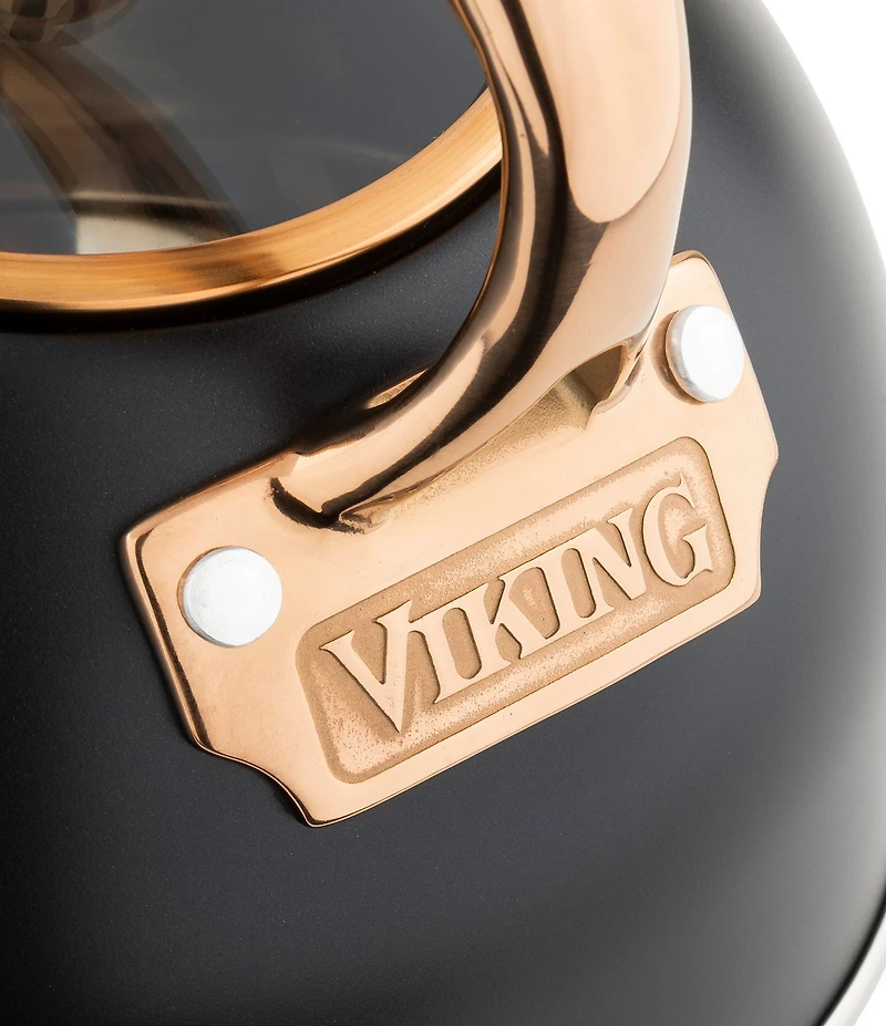 Viking 2.6-Quart Matte Black & Copper Stainless Steel Tea Kettle