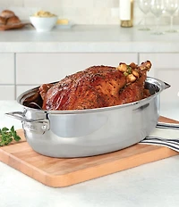 Viking 3-Ply Oval Roaster, 8.5-Quart with Metal Induction Lid & Rack