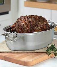 Viking 3-Ply Oval Roaster, 8.5-Quart with Metal Induction Lid & Rack