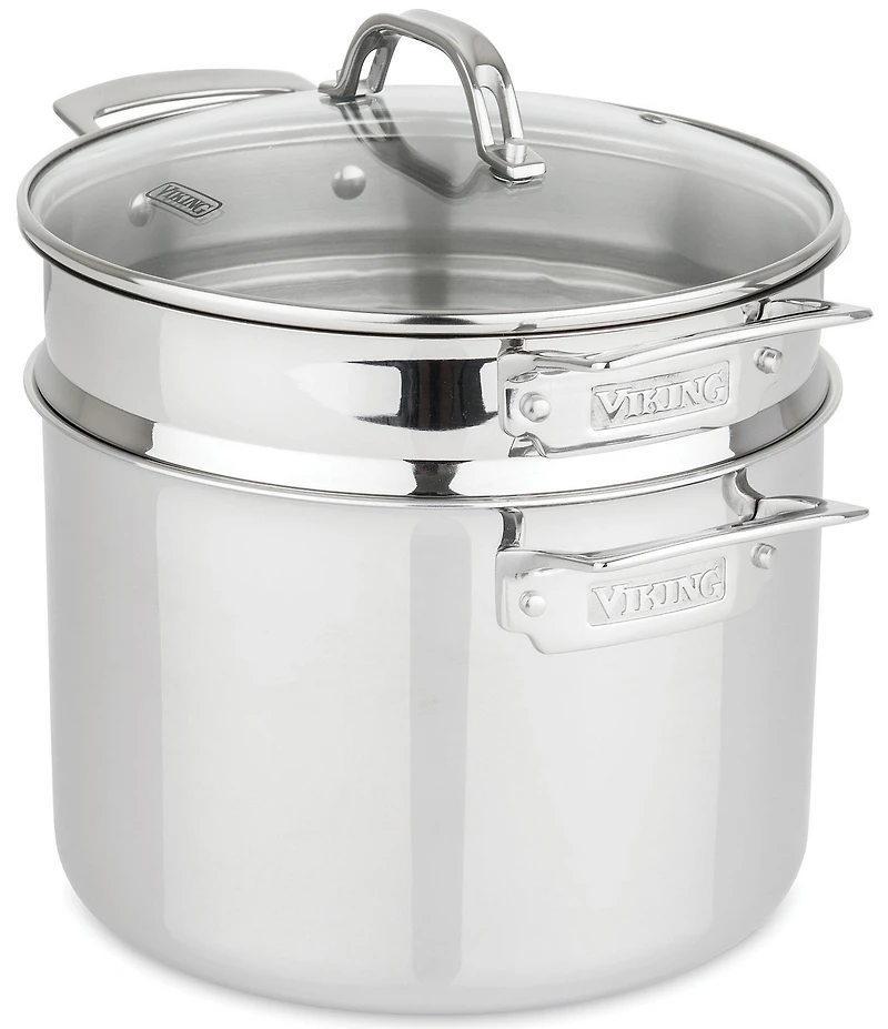 Viking 3-Ply Stainless Steel 13-Piece Cookware Set with Glass Lids