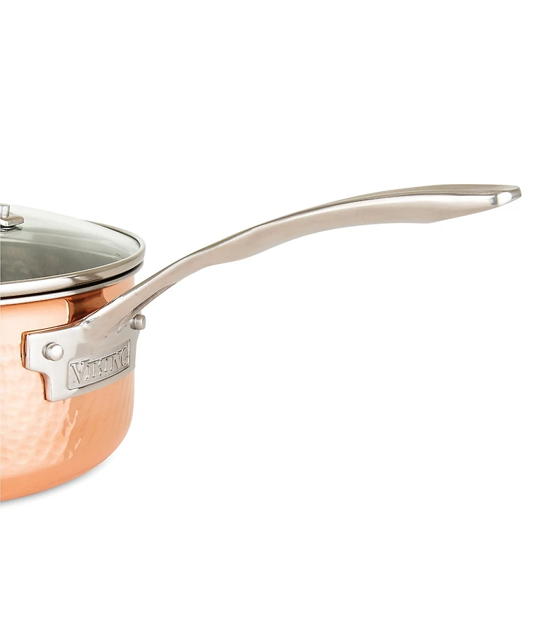 Viking 3-Ply Stainless Steel Copper Clad Hammered, 10 Piece Cookware Set