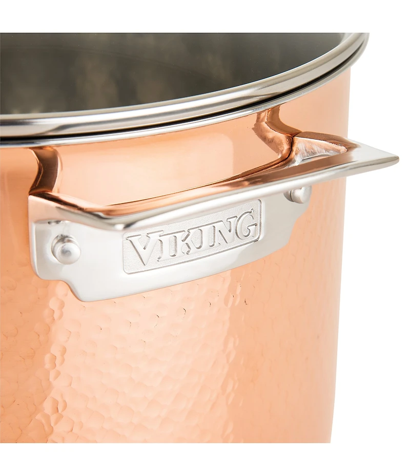 Viking 3-Ply Stainless Steel Copper Clad Hammered, 10 Piece Cookware Set