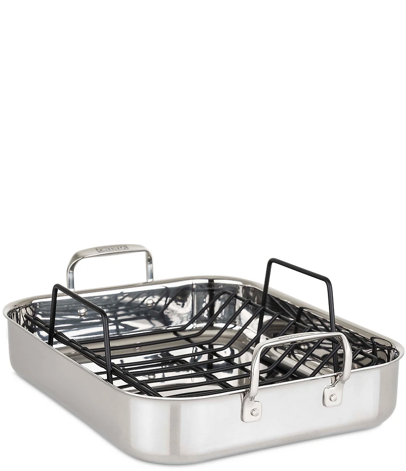 Viking 3-Ply Stainless Steel Roaster with Rack and Bonus Digital Thermometer