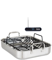 Viking 3-Ply Stainless Steel Roaster with Rack and Bonus Digital Thermometer